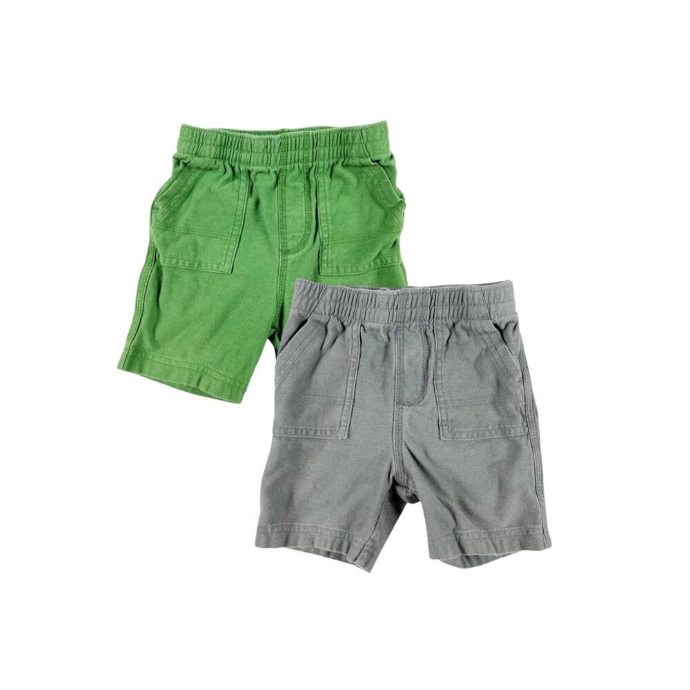 Tea Collection Playwear Shorts Bundle Gray And Green boys 12-18 months